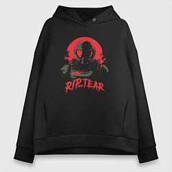 Толстовка оверсайз женская Rip and tear, цвет: черный