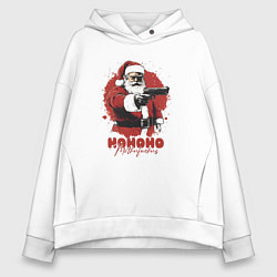 Толстовка оверсайз женская Santa hohoho, цвет: белый