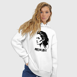 Толстовка оверсайз женская Анджелина Джоли в профиль, цвет: белый — фото 2
