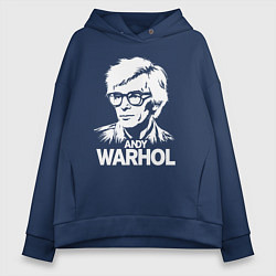Толстовка оверсайз женская Энди Уорхол в стиле стрит-арт, цвет: тёмно-синий