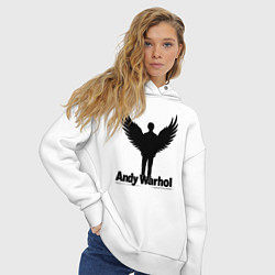 Толстовка оверсайз женская Крылатый Энди Уорхол, цвет: белый — фото 2