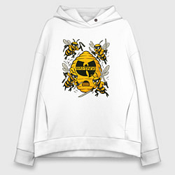 Толстовка оверсайз женская Wu-tang clan пчелки, цвет: белый