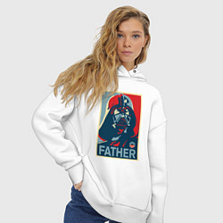 Толстовка оверсайз женская Father Vader, цвет: белый — фото 2