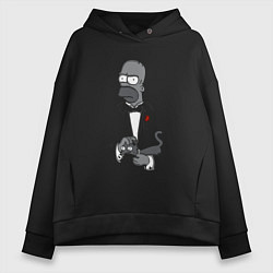 Толстовка оверсайз женская Homer godfather, цвет: черный