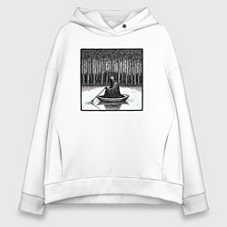 Толстовка оверсайз женская Призрак в лодке, цвет: белый