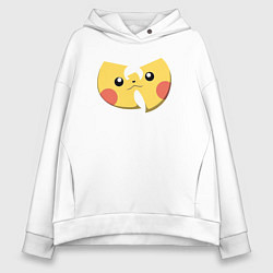 Толстовка оверсайз женская Wu-tang Pikachu, цвет: белый