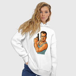 Толстовка оверсайз женская Брюс Уиллис, цвет: белый — фото 2