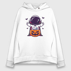 Толстовка оверсайз женская Spaceman halloween, цвет: белый