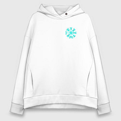 Толстовка оверсайз женская Скандинавский компас из рун вегвизир, цвет: белый