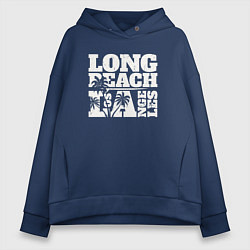 Толстовка оверсайз женская Los Angeles - Long Beach, цвет: тёмно-синий