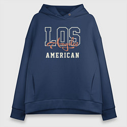 Толстовка оверсайз женская Los Angeles american, цвет: тёмно-синий