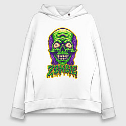 Толстовка оверсайз женская Evil zombie, цвет: белый