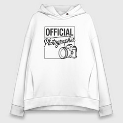 Толстовка оверсайз женская Официальный фотограф, цвет: белый