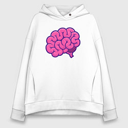 Толстовка оверсайз женская Pinky brain, цвет: белый