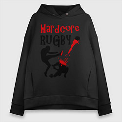 Толстовка оверсайз женская Hardcore Rugby, цвет: черный