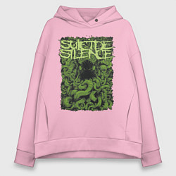 Толстовка оверсайз женская Suicide Silence, цвет: светло-розовый