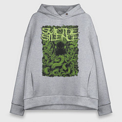 Толстовка оверсайз женская Suicide Silence, цвет: меланж