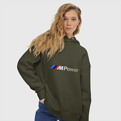 Толстовка оверсайз женская BMW M Power, цвет: хаки — фото 2