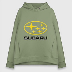 Толстовка оверсайз женская Subaru Logo, цвет: авокадо