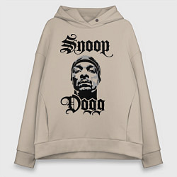 Толстовка оверсайз женская Snoop Dogg Face, цвет: миндальный