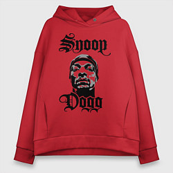 Толстовка оверсайз женская Snoop Dogg Face, цвет: красный