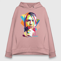 Толстовка оверсайз женская Kurt Cobain: Colors, цвет: пыльно-розовый
