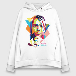 Толстовка оверсайз женская Kurt Cobain: Colors, цвет: белый