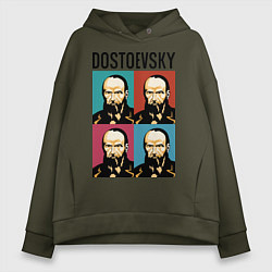 Толстовка оверсайз женская Dostoevsky, цвет: хаки