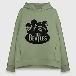 Толстовка оверсайз женская The Beatles Band, цвет: авокадо