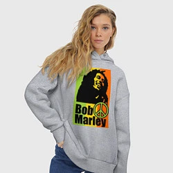 Толстовка оверсайз женская Bob Marley: Jamaica, цвет: меланж — фото 2
