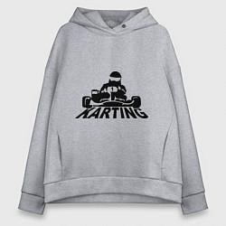 Толстовка оверсайз женская Картинг, цвет: меланж