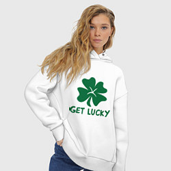 Толстовка оверсайз женская Get lucky, цвет: белый — фото 2