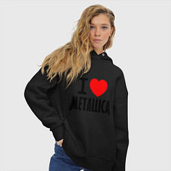 Толстовка оверсайз женская I love Metallica, цвет: черный — фото 2