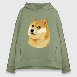 Толстовка оверсайз женская Doge, цвет: авокадо