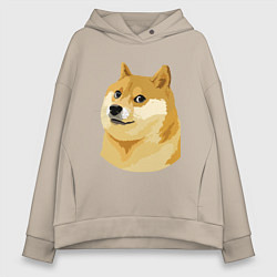 Толстовка оверсайз женская Doge, цвет: миндальный