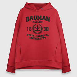 Толстовка оверсайз женская BAUMAN University, цвет: красный