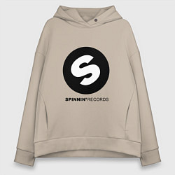 Толстовка оверсайз женская Spinnin records, цвет: миндальный