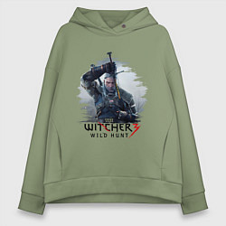 Толстовка оверсайз женская The Witcher 3, цвет: авокадо