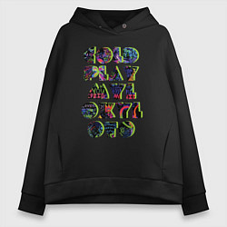 Толстовка оверсайз женская Coldplay, цвет: черный