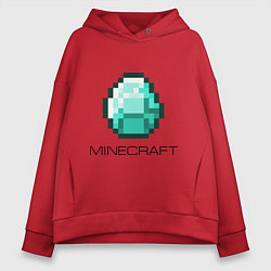 Толстовка оверсайз женская Minecraft Diamond, цвет: красный