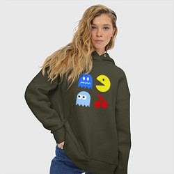 Толстовка оверсайз женская Pac-Man Pack, цвет: хаки — фото 2