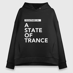 Толстовка оверсайз женская Together in A State of Trance, цвет: черный