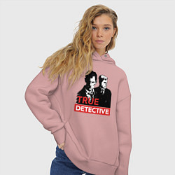 Толстовка оверсайз женская True Detective, цвет: пыльно-розовый — фото 2
