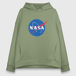 Толстовка оверсайз женская NASA: Logo, цвет: авокадо