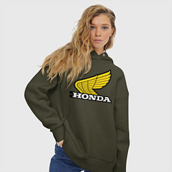 Толстовка оверсайз женская Honda, цвет: хаки — фото 2