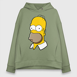 Толстовка оверсайз женская Sad Homer, цвет: авокадо