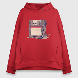 Толстовка оверсайз женская Вымершие виды, цвет: красный