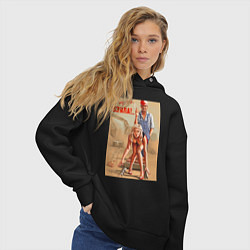 Толстовка оверсайз женская Стройка, цвет: черный — фото 2