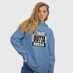 Толстовка оверсайз женская Straight Outta Russia, цвет: мягкое небо — фото 2