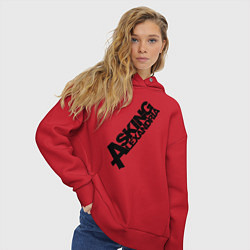 Толстовка оверсайз женская Asking Alexandria Logo, цвет: красный — фото 2